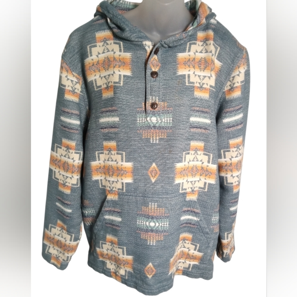 Pendleton Sz M Southwestern Geometric Ranchwear Hoodie Western Boho Pullover